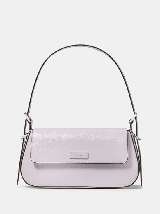 Bridget Crinkle Patent Small Flap Shoulder Lilac Moonlight  Kate Spade Bridget Shiny Leather Small Flap Shoulder Lilac Moonlight